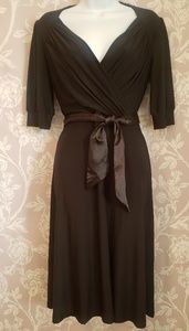 Tea length black dress